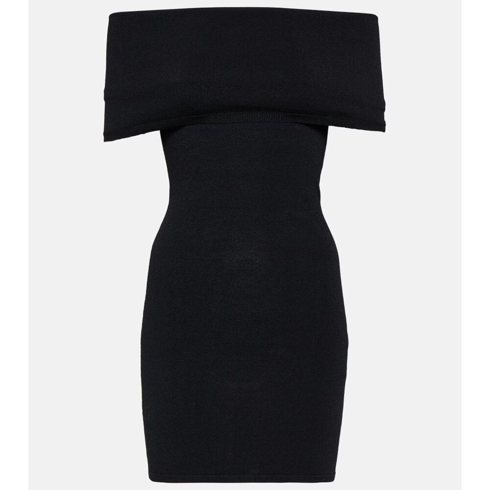 WARDROBE.NYC Off The Shoulder Mini Dress in Black Small New Womens Stretchy - Picture 9 of 16